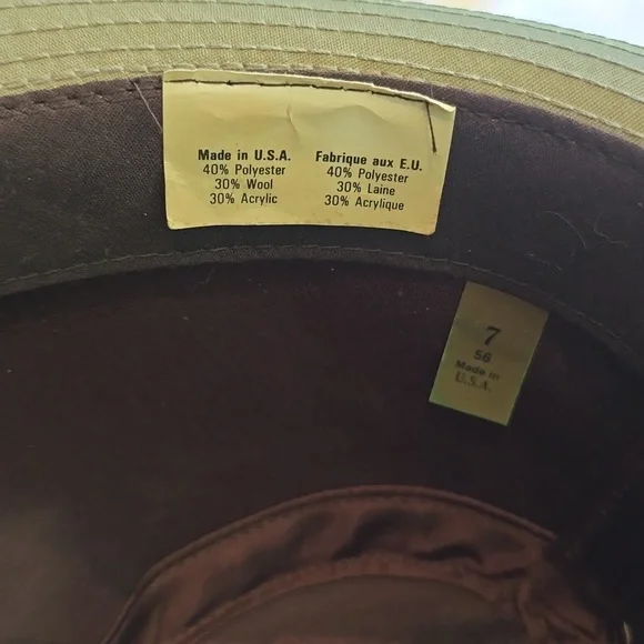 Vintage Men's Olive Green Wool Blend Fedora Hat - Picture 9 of 9
